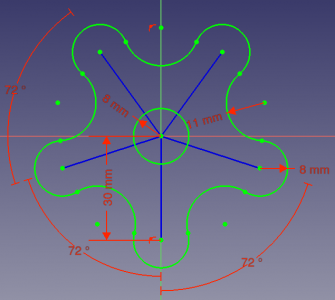 Basic_Sketcher_Tutorial (v0.19) This is a basic introduction to the tools of the Sketcher Workbench: construction mode, line, circle, arc, constraints (equality, vertical, horizontal, tangential, distance, angle, radius).