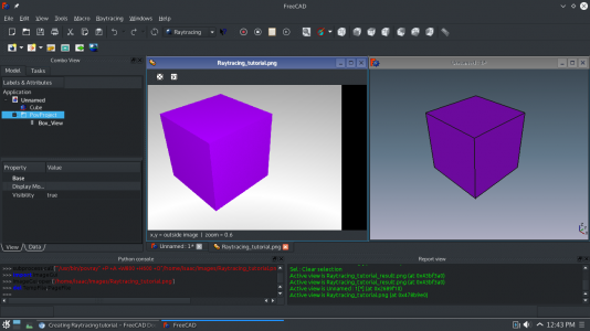 Tutoriel Raytracing (v0.16) Décrit le flux de travail de base de l'atelier Raytracing avec POV-Ray ou LuxRender: définir le chemin d'accès aux rendus, créer un projet, définir la position de la caméra, sélectionner le modèle, lancer le rendu.